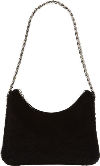 STELLA McCARTNEY ｽﾃﾗﾏｯｶｰﾄﾆｰ Mini Flap Shoulder Logo Velvet NEW STELLA MCCARTNEY Stella Star Glittered Velvet Shoulder