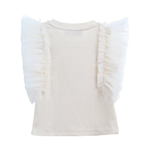 Mimi Tutu Tulle-sleeve T-shirt In Champagne