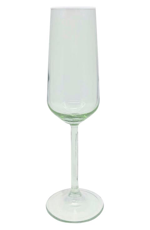 Fine Line Set of 4 Glass Champagne Flutes