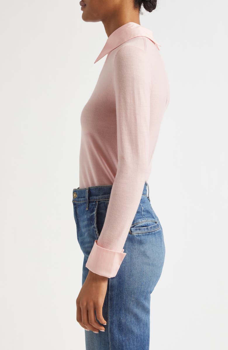 Alice + Olivia Porla Collared Stretch Wool Sweater, Alternate, color,