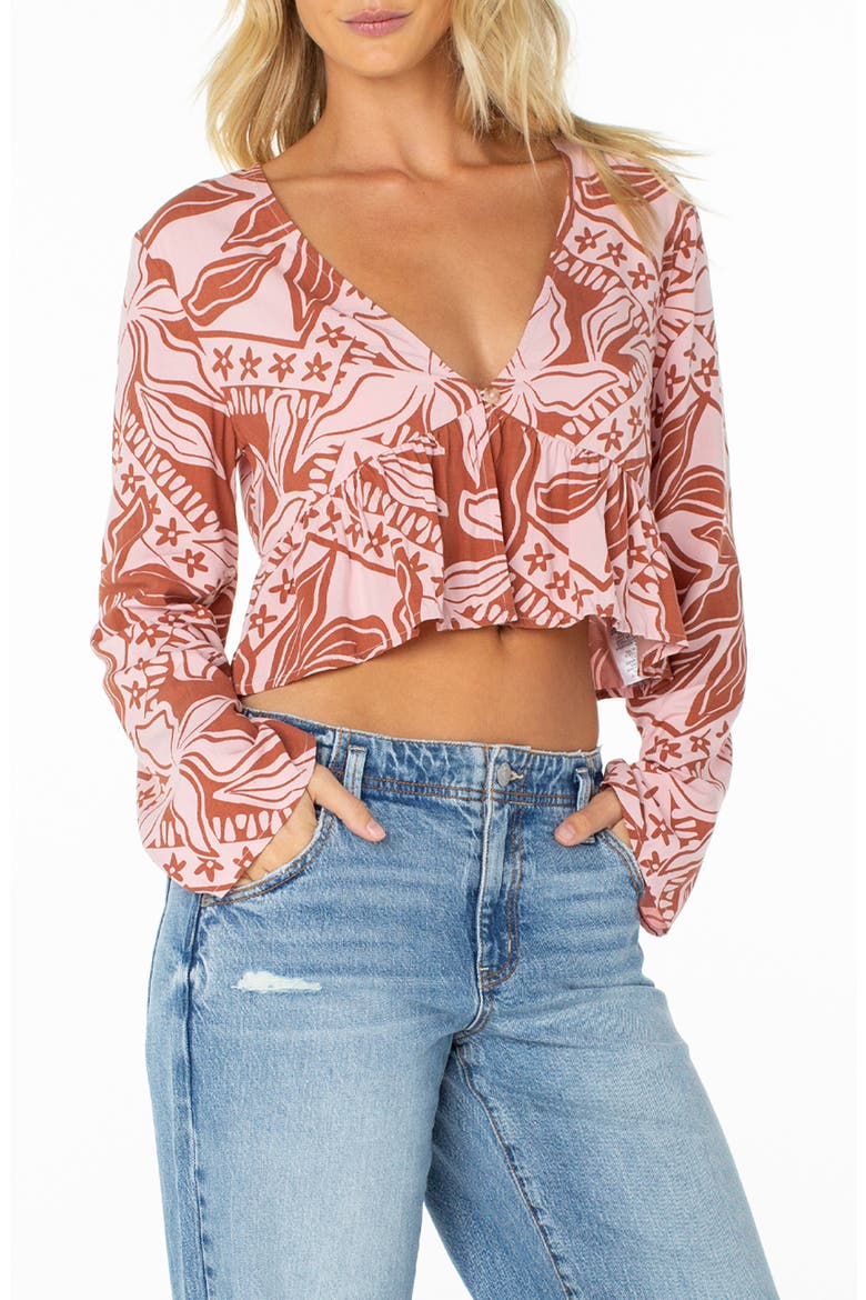 Night Sky Print Cropped Top, Main, color, CHUTNEY