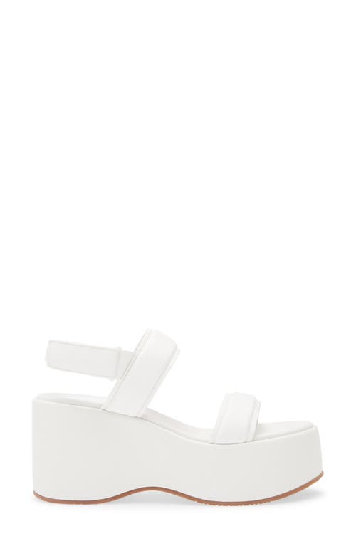 Chocolat Blu Kande Slingback Platform Wedge Sandal In White Leather