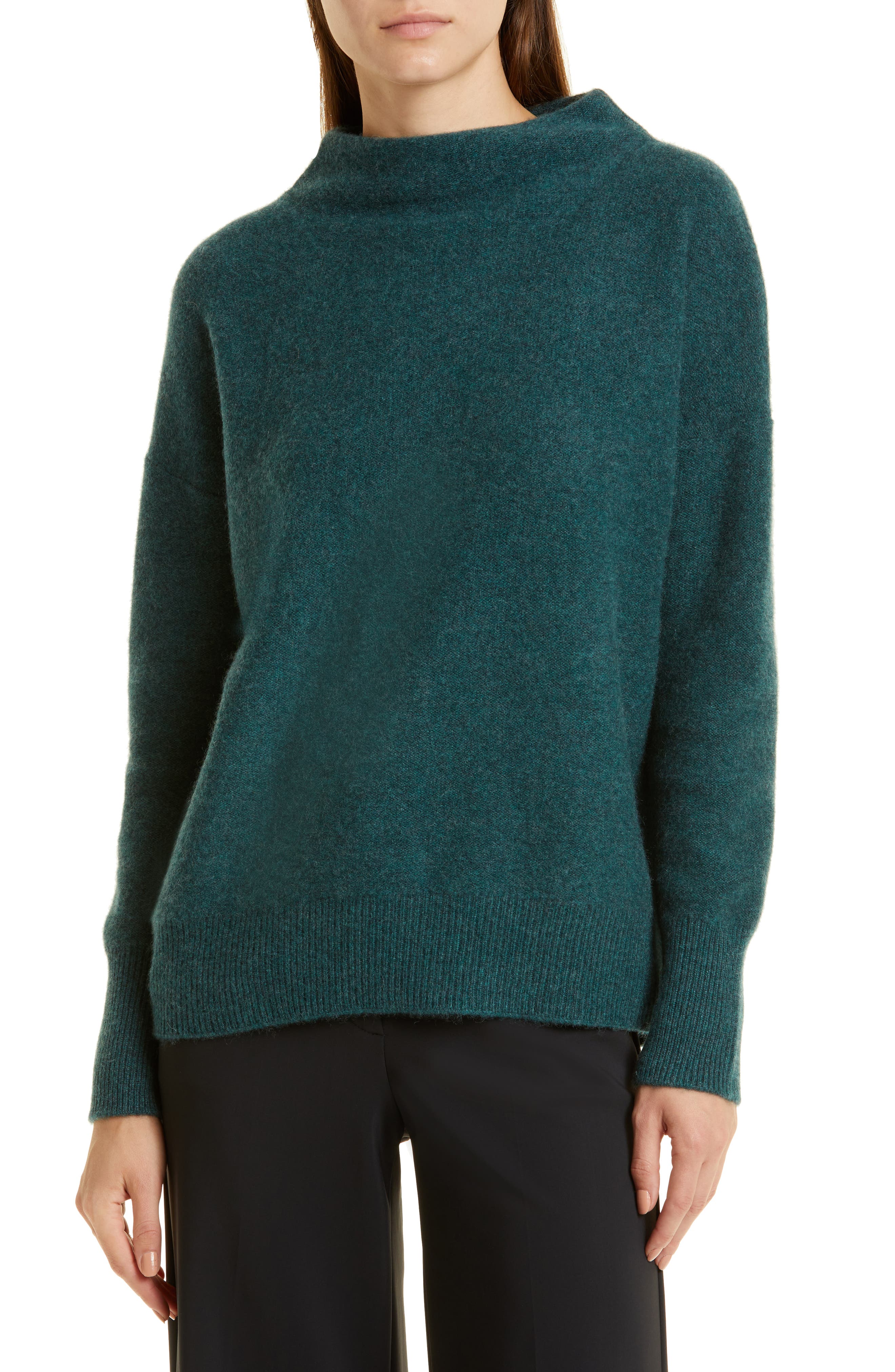 Vince Boiled Cashmere Funnel Neck Pullover