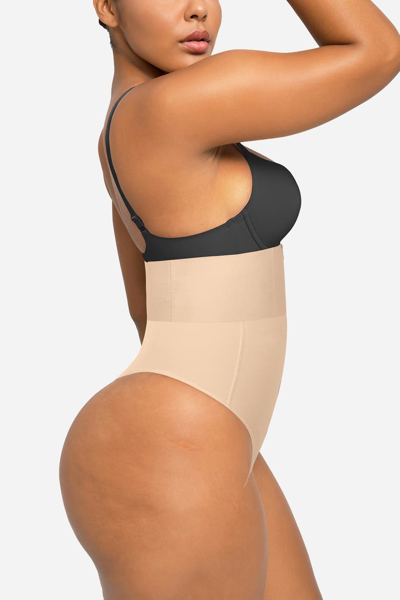 High-Rise Body Sculpting Thong, Alternate, color, Tres Naturale