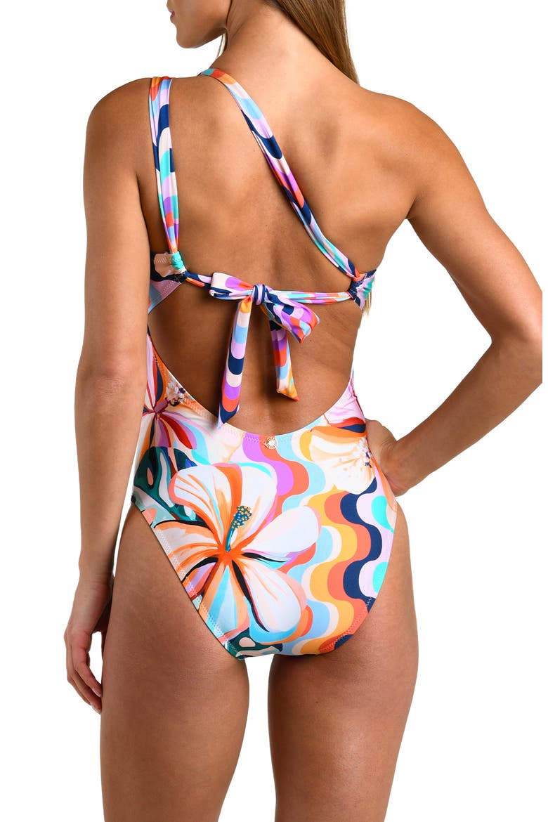 Untamed Tropics One-Shoulder One-Piece Swimsuit, Alternate, color, MULTI