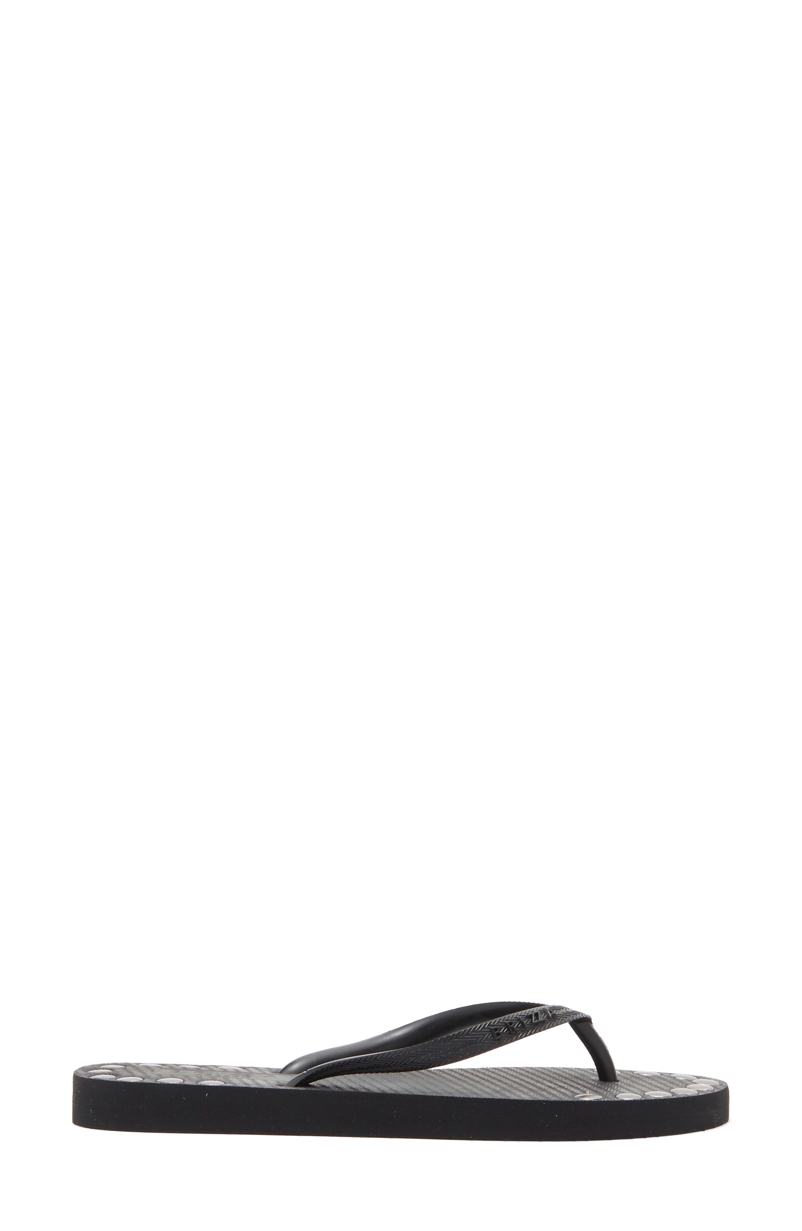 Studded Flip Flop, Alternate, color, BLACK