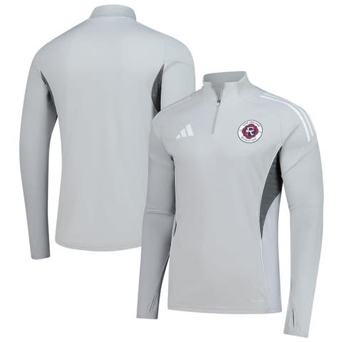 Men's adidas  Silver New England Revolution 2025 AEROREADY Quarter-Zip Long Sleeve Training Top