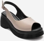 Forever & Always Shoes Laure Leather Wedge Sandal