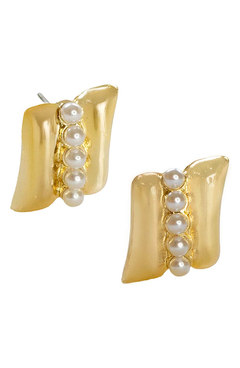 MARLYN SCHIFF Mellie Faux Pearl Earrings, Main, color, 