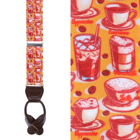 Highly Caffeinated Silk Button End Suspenders (Braces)