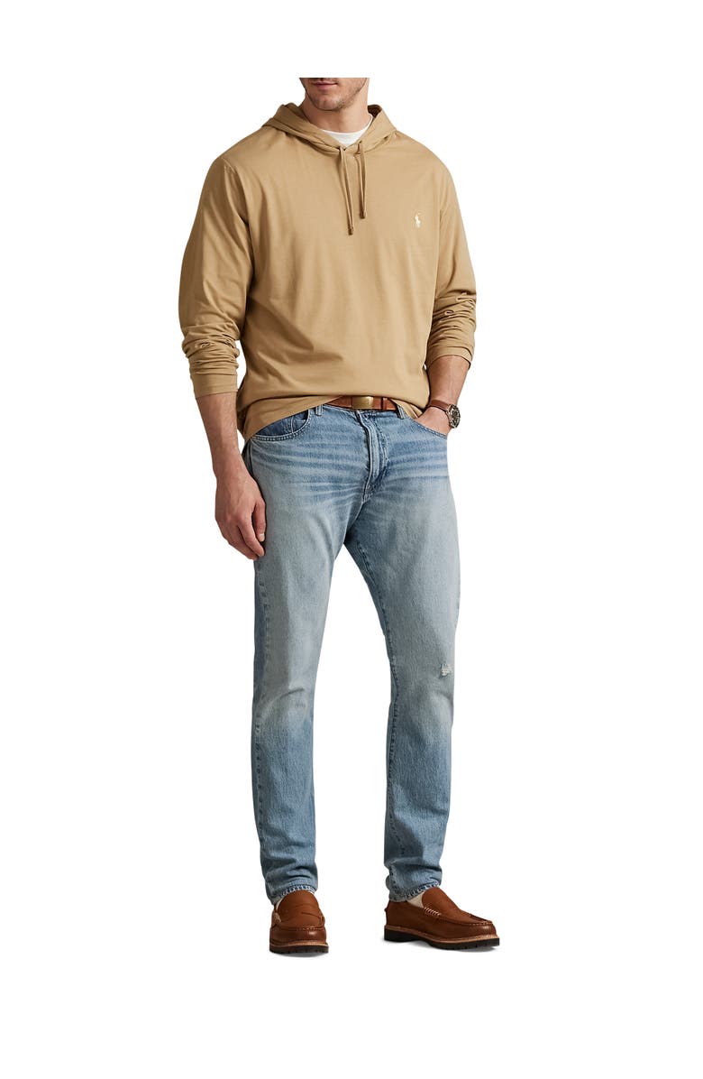 Polo Ralph Lauren Big & Tall Jersey Hooded Long-Sleeve T-Shirt, Alternate, color, Cafe Tan