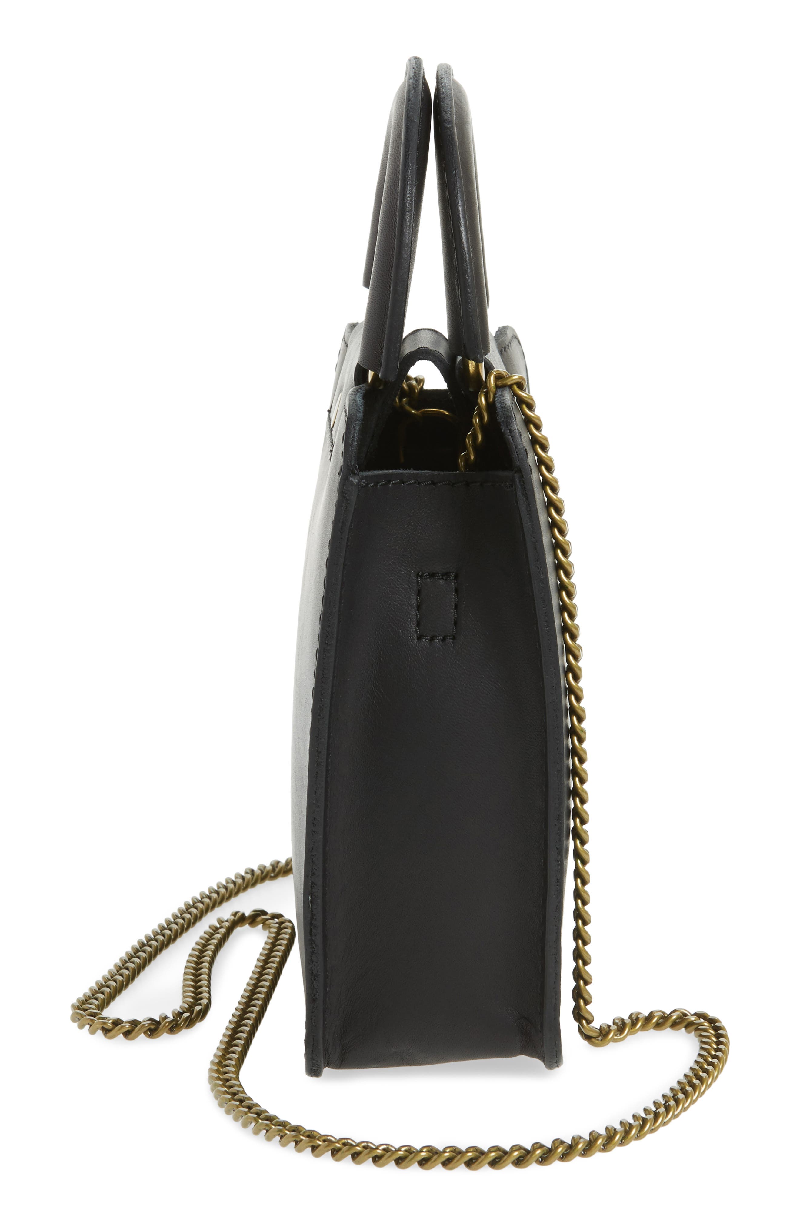 Leather Crossbody Bag, Alternate, color, TRUE BLACK