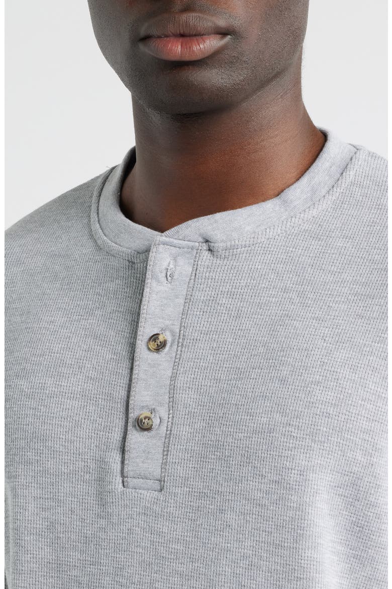 Calico Waffle Stitch Henley, Alternate, color, LIGHT GREY HEATHER