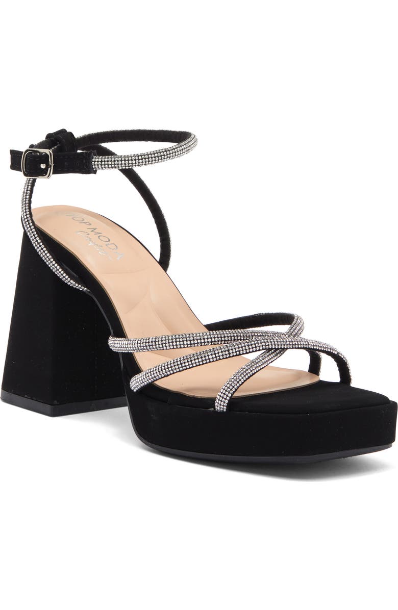 TOP GUY SHOES Crystal Platform Sandal, Main, color,