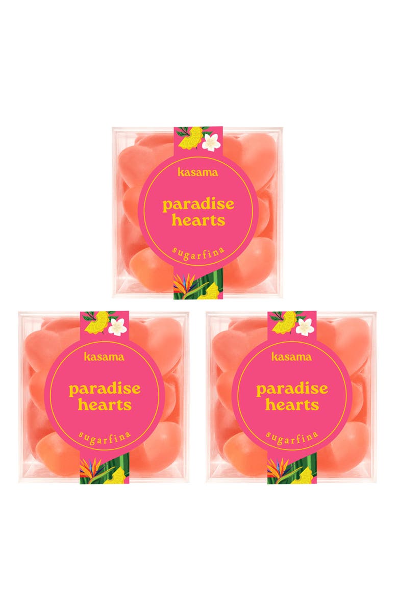 sugarfina Paradise Hearts Set of 3 Candy Cubes, Main, color,