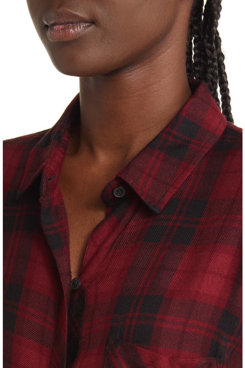 Hunter Plaid Button-Up Shirt, Alternate, color, CRIMSON PITCH