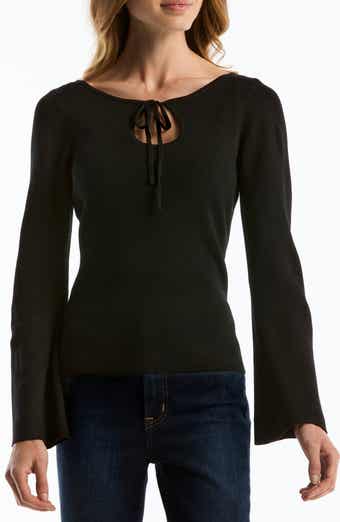 Wide Neck Keyhole Sweater
