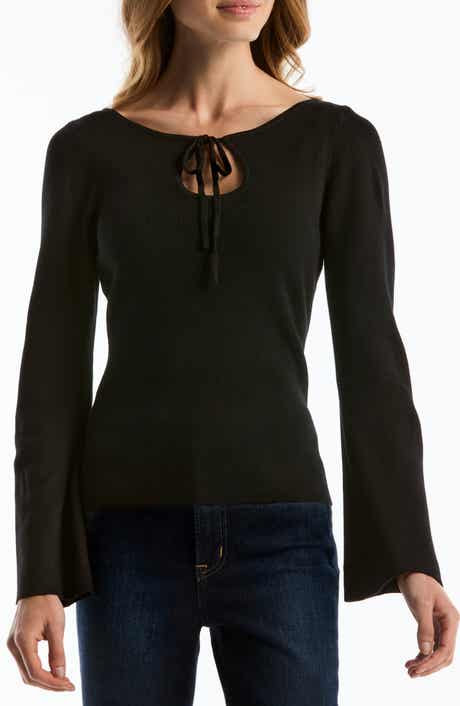 Wide Neck Keyhole Sweater