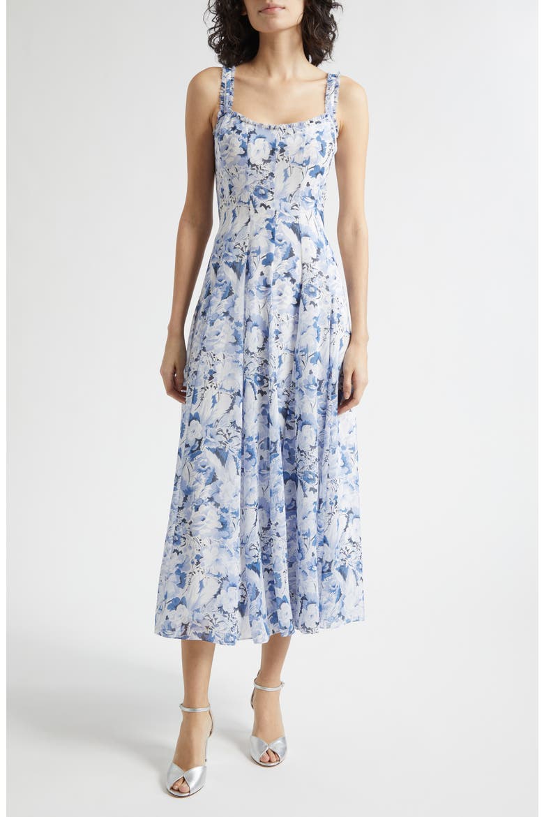 Marmo Heirloom Petals Dress, Main, color, NAVY MULTI