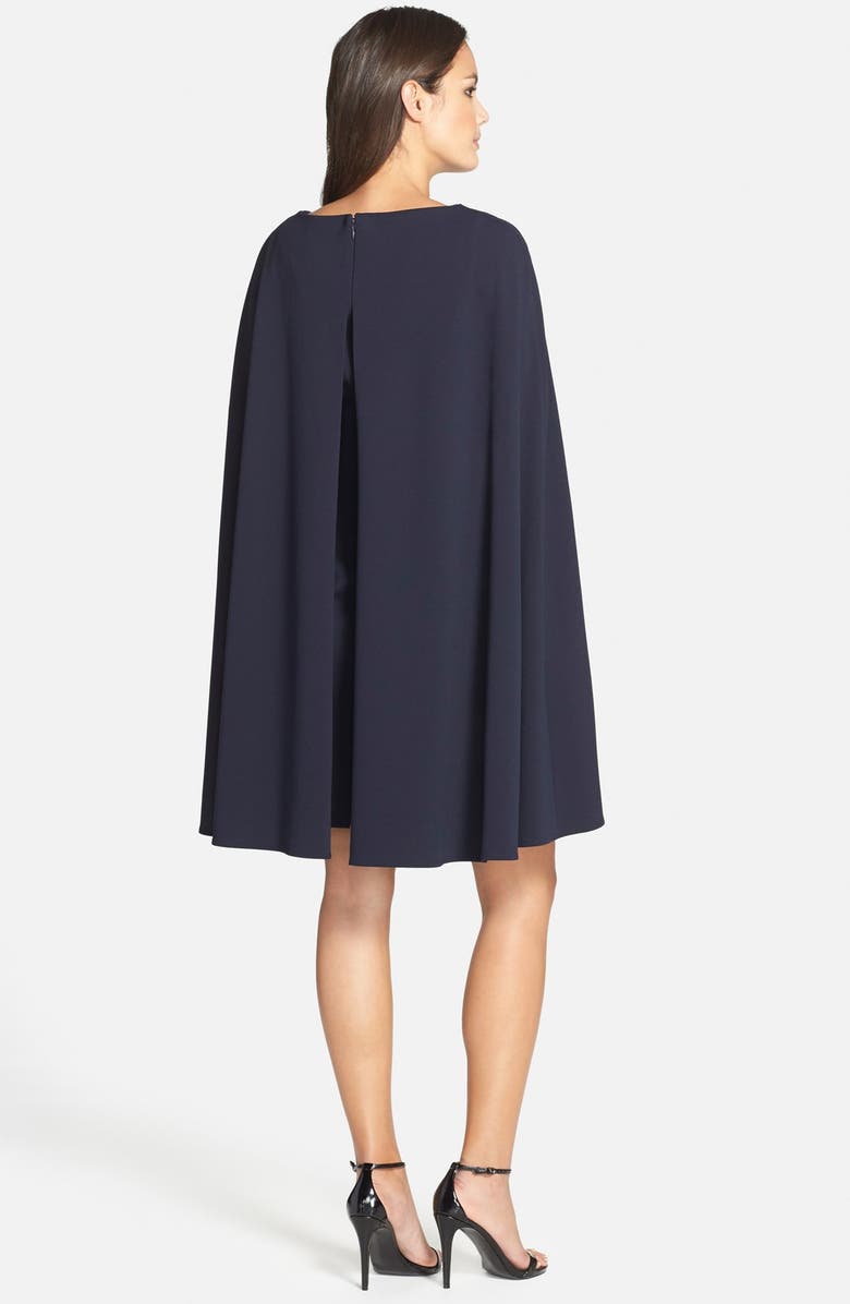 Adrianna Papell Cape Sheath Dress, Alternate, color, 