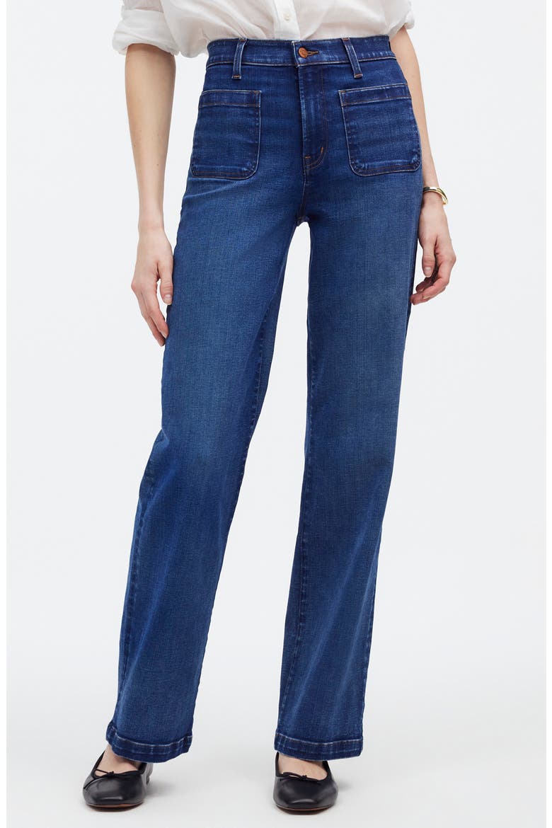 Emmett Patch Pocket Wide Leg Jeans, Main, color, ALLENTOWN WASH