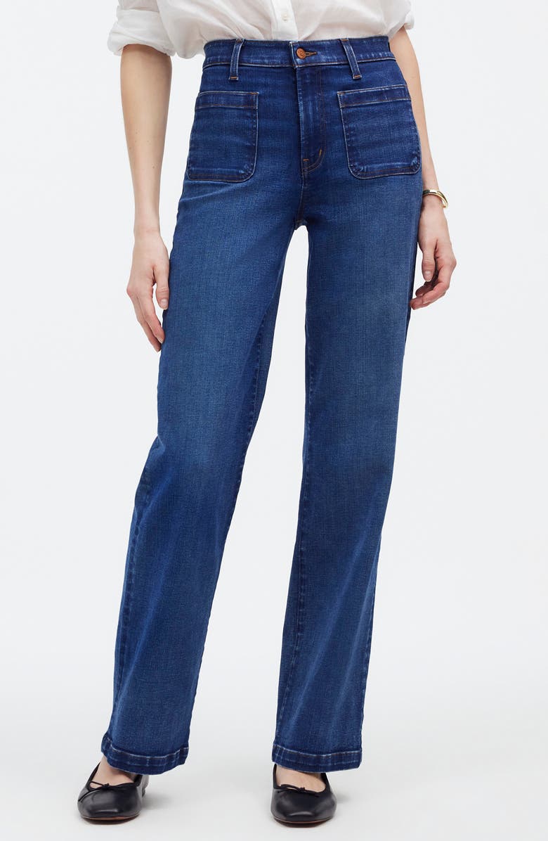 Emmett Patch Pocket Wide Leg Jeans Madewell