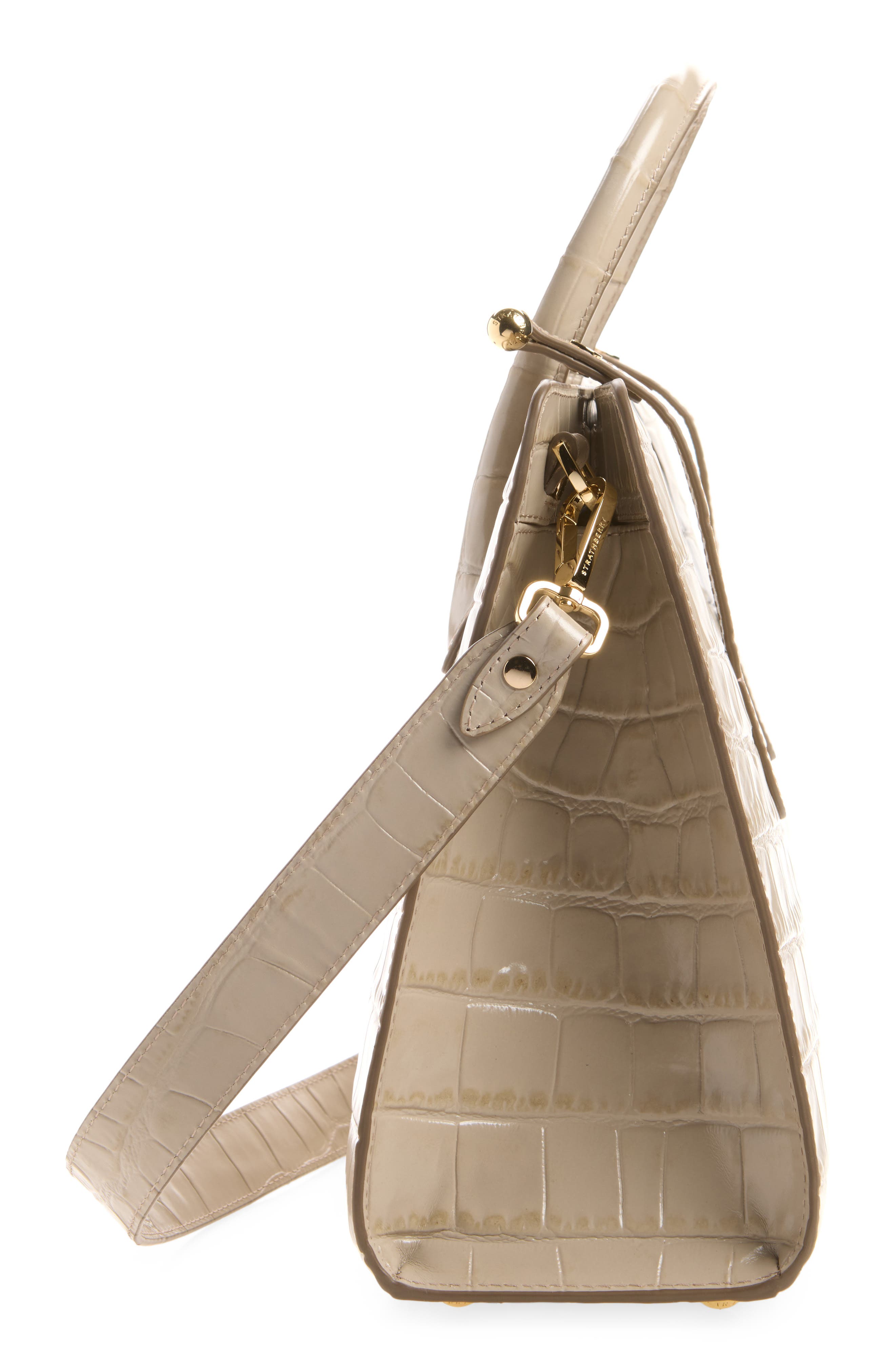 Midi Croc Embossed Tote, Alternate, color, LIGHT TAUPE