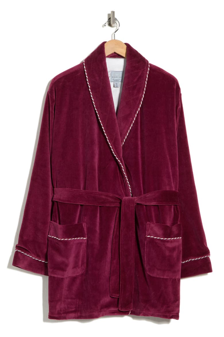 Refinery Velour Smoking Jacket, Alternate, color, MERLOT