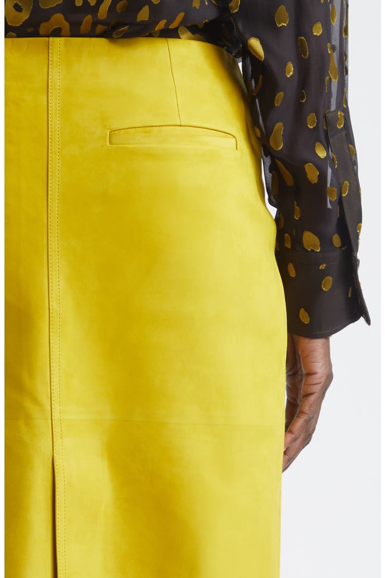 Nubuck Pencil Skirt, Alternate, color, ANTIQUE YELLOW