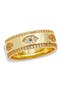 18K Yellow Gold Plated CZ Evil Eye Band Ring