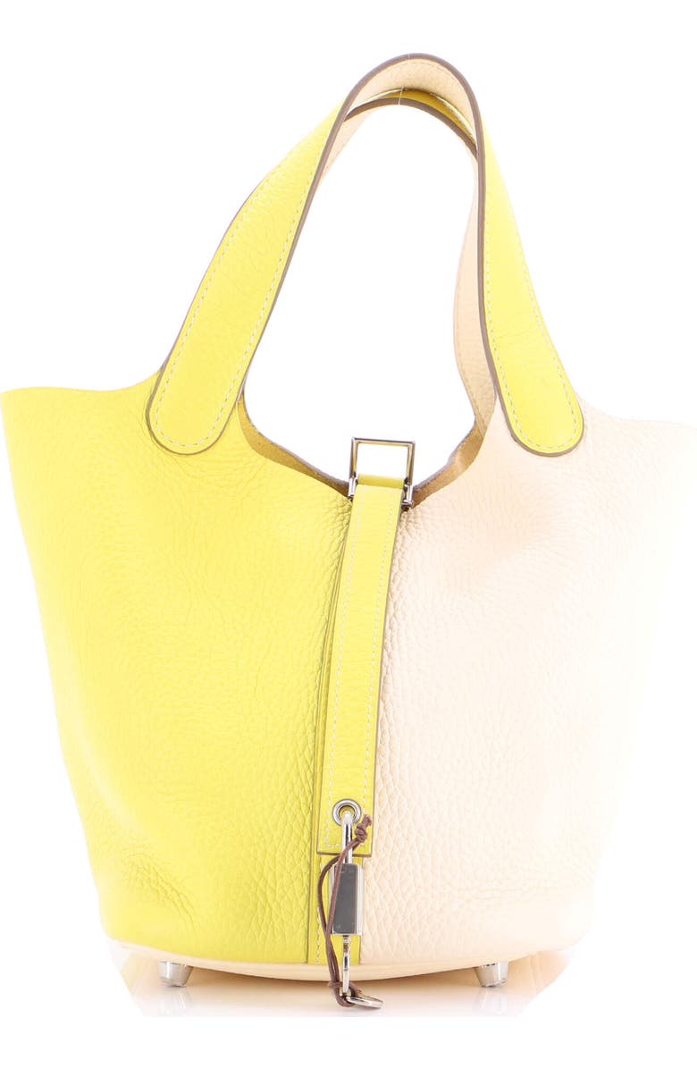 Pre-Owned Hermes Picotin Lock Bag Bicolor Clemence PM, Main, color, Bicolor - Nata/Lime