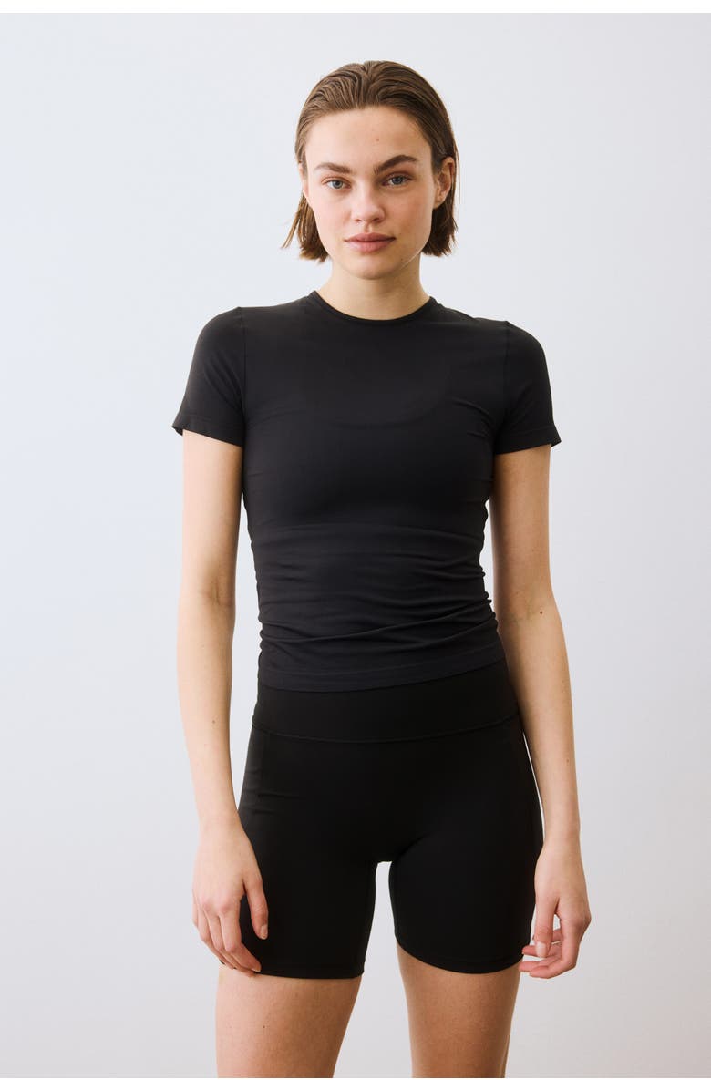 H&M Softmove pocket bike shorts, Main, color, Black