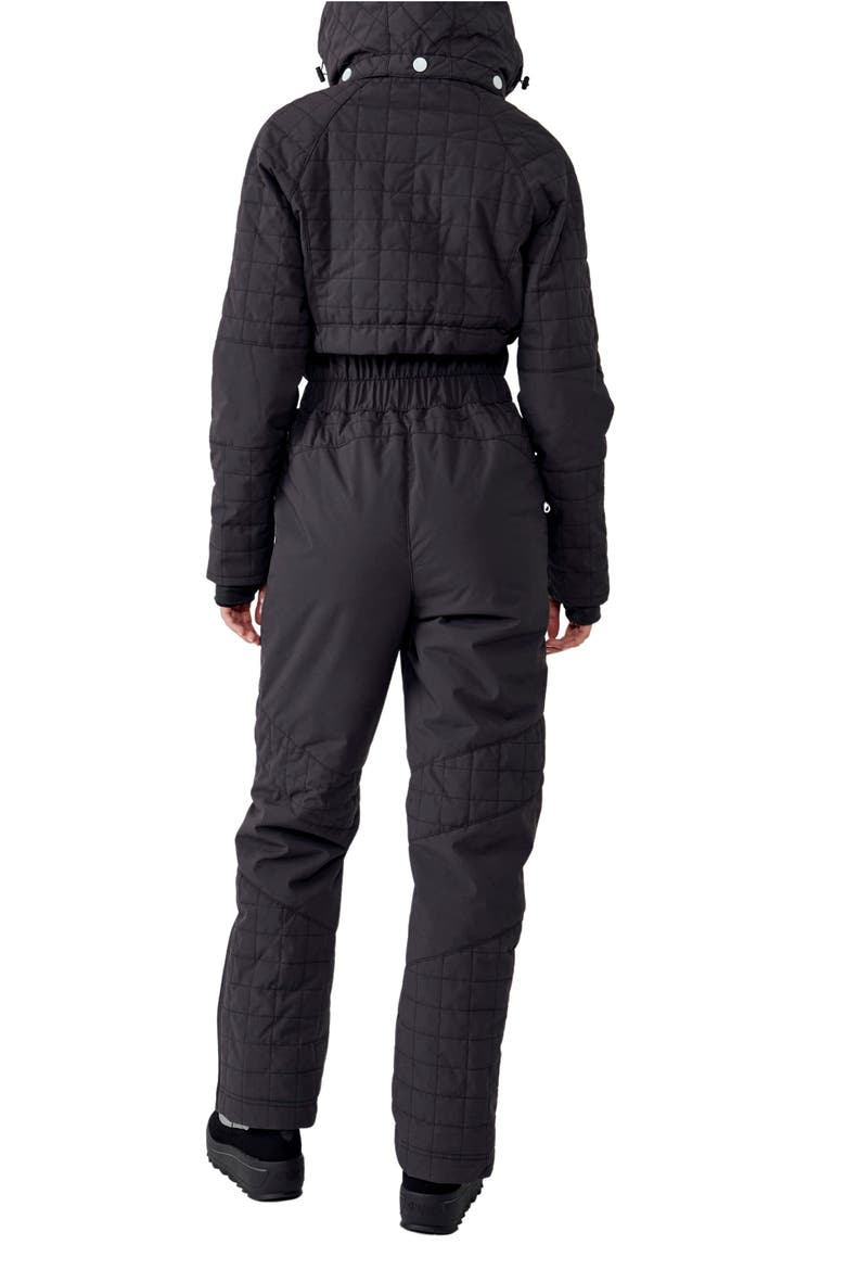 All Prepped Quilted Waterproof Snowsuit with Removable Hood, Alternate, color, BLACK