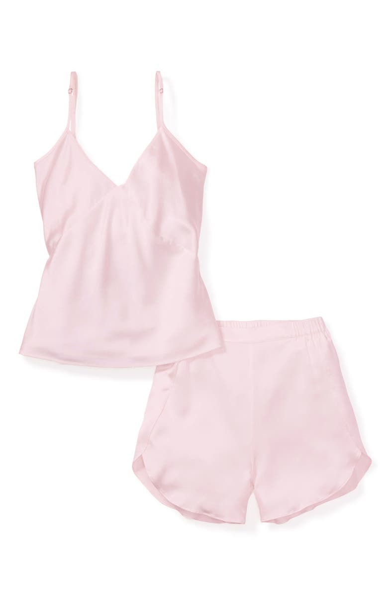 Petite Plume Mulberry Silk Short Pajamas, Main, color, Pink