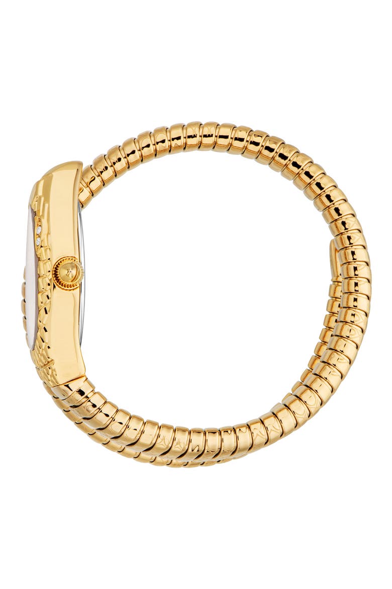 Vetra Snake Wraparound Bracelet Watch, 20mm x 34.5mm, Alternate, color, GOLD