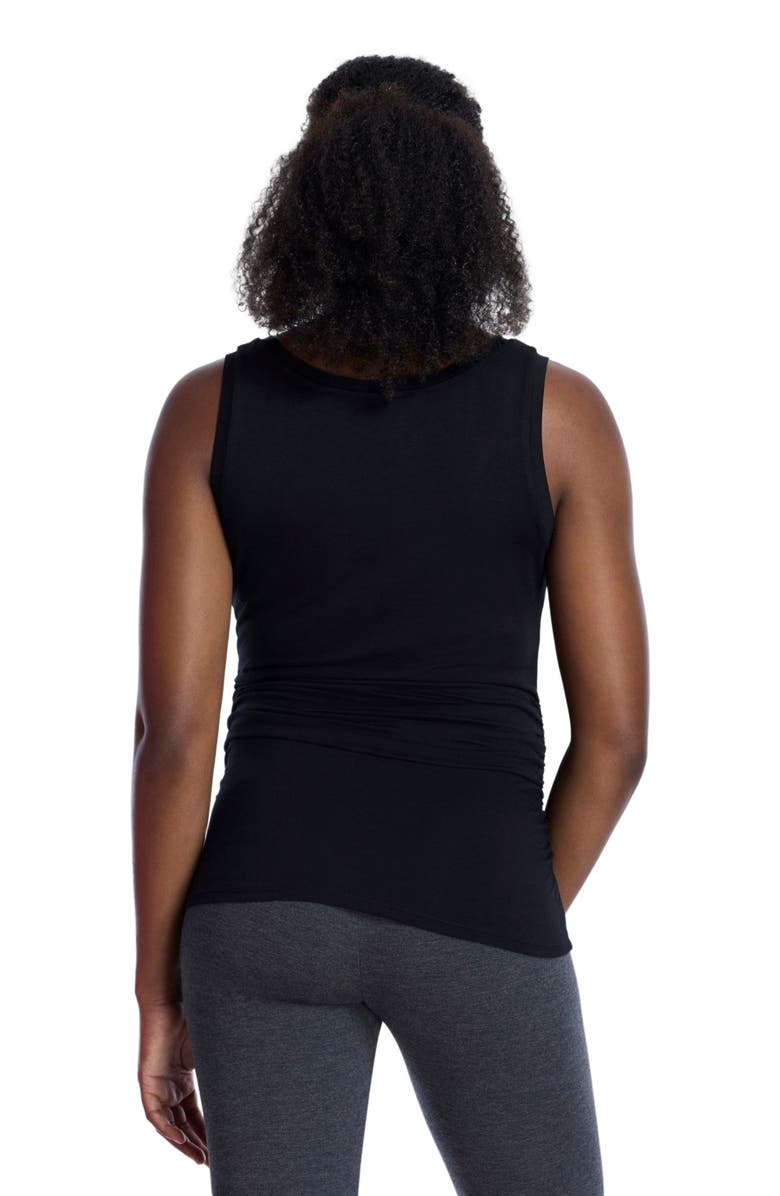 MOTHERHOOD MATERNITY Scoop Neck Side-Ruched Maternity Tank Top, Alternate, color, Black