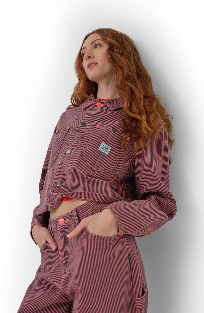 Lee x Crayola Cropped Chore Jacket, Alternate, color, Red Orange Stripe