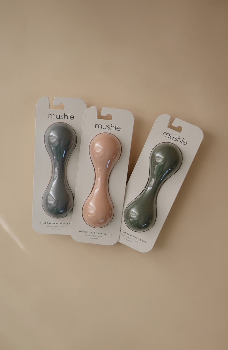 Mushie Silicone Rattle, Alternate, color, Tradewinds
