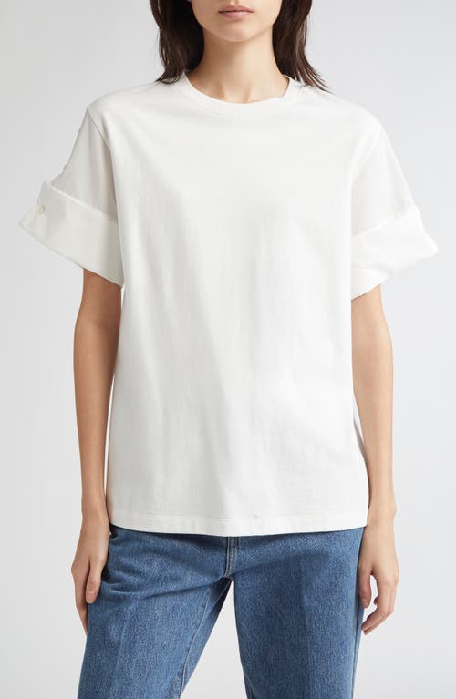 Eenk Folded Sleeve Cotton T-shirt In White