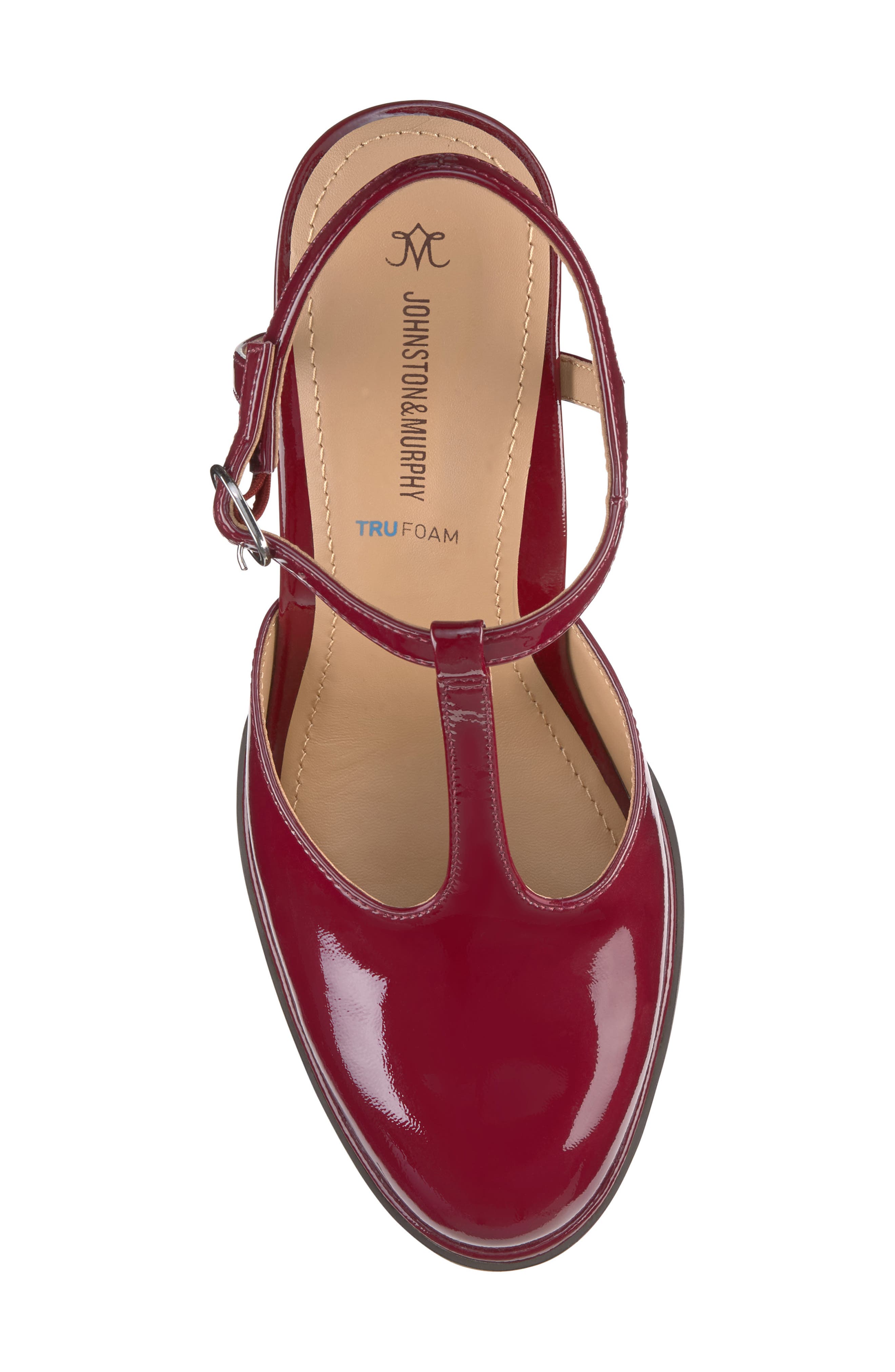 Amy T-Strap Pump, Alternate, color, RED PATENT LEATHER