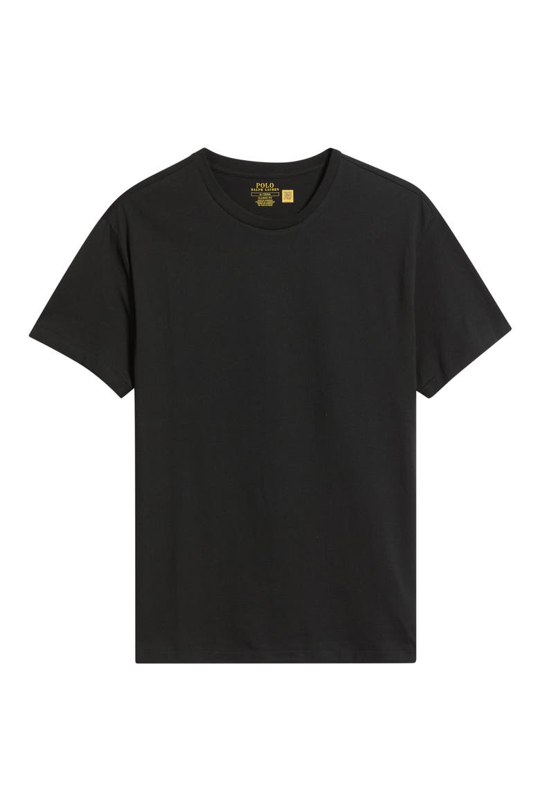 Cotton Jersey Crewneck T-Shirt, Main, color, BLACK