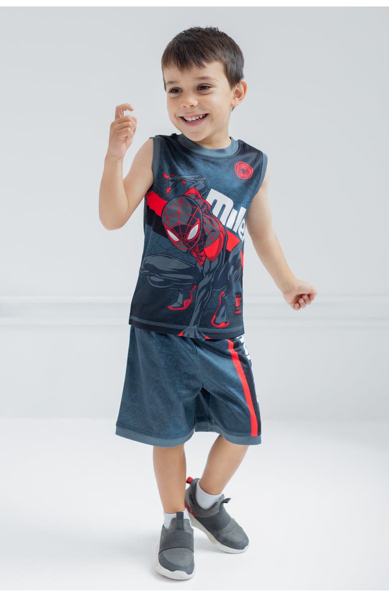 Marvel Spider-Man Athletic Tank Top & Shorts Set, Alternate, color, Spider-Man Miles Morales Black