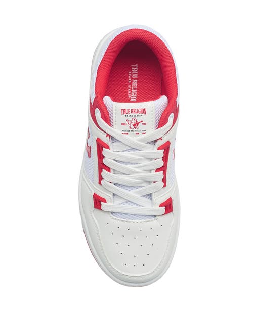 True Religion Boy's Trey Court Sneaker In White/red