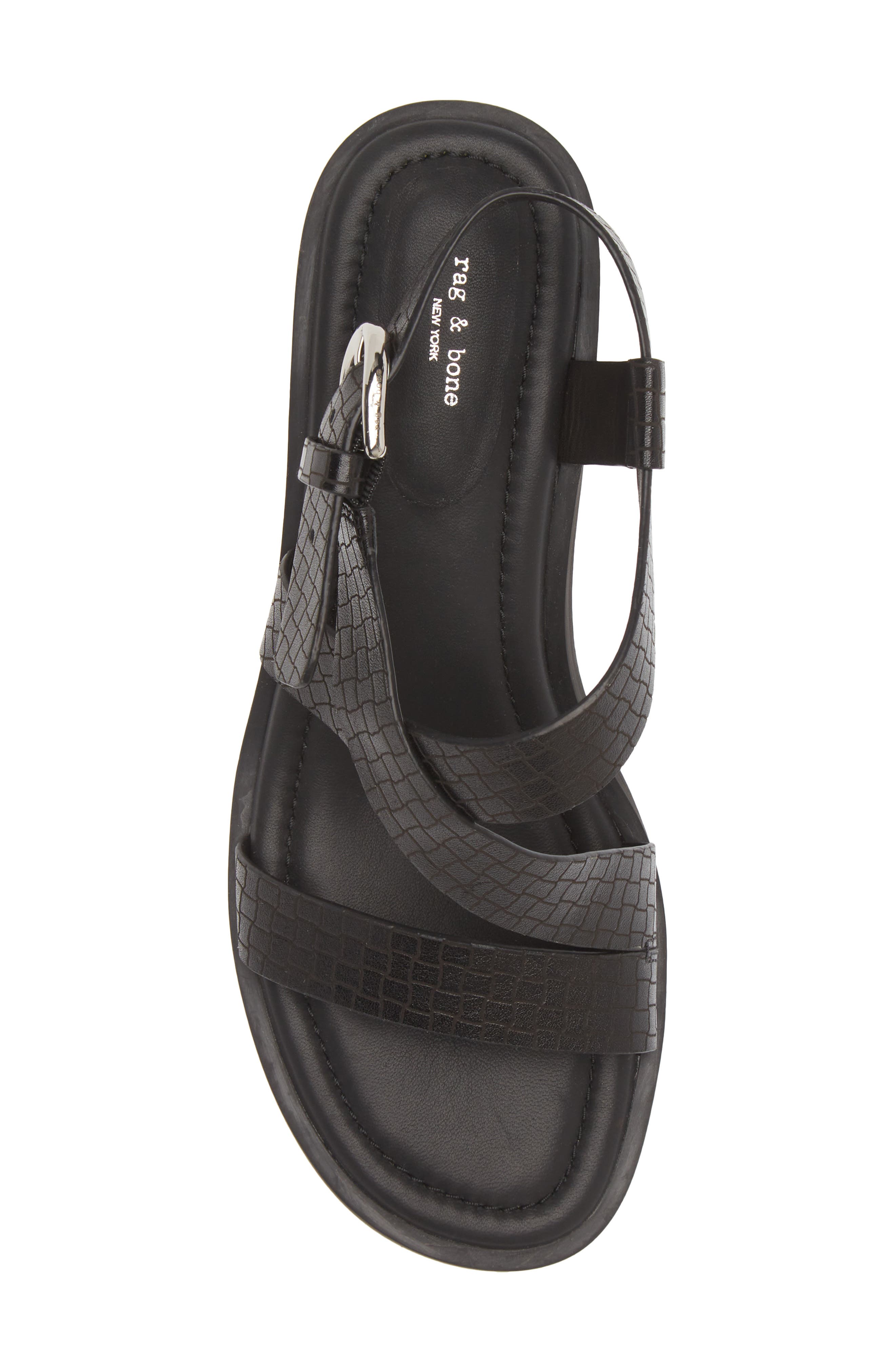 rag & bone Geo Ankle Strap Sandal, Alternate, color, Blkbktw