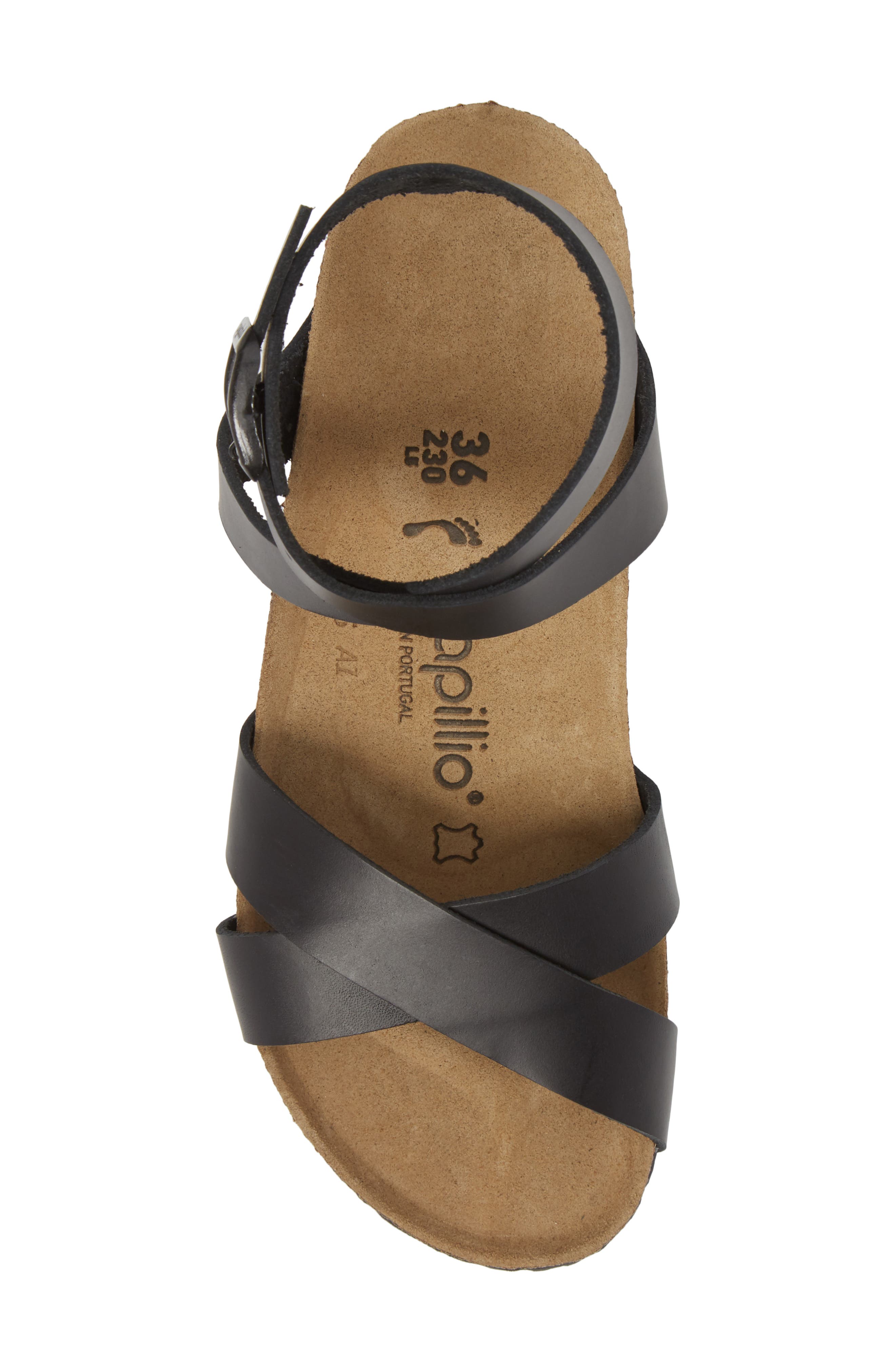 Lola Wedge Sandal - Discontinued, Alternate, color, BLACK LEATHER