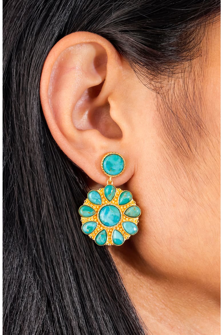 Mohave Turquoise Drop Earrings, Alternate, color, BLUE