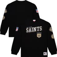 Mitchell & Ness Men's Mitchell & Ness Black New Orleans Saints Training Camp Vintage Logos Long Sleeve T-Shirt