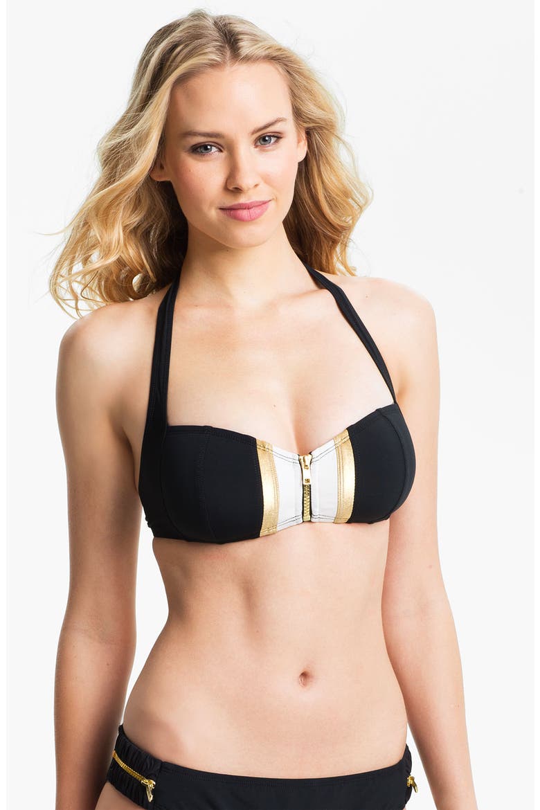 BLEU Rod Beattie 'Retro' Halter Bikini Top, Main, color, BLACK
