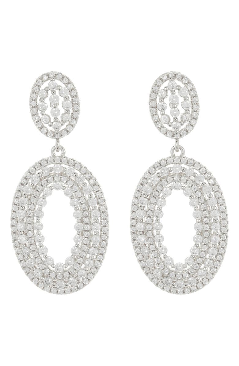 Sterling Forever Eira CZ Drop Earrings, Main, color, 