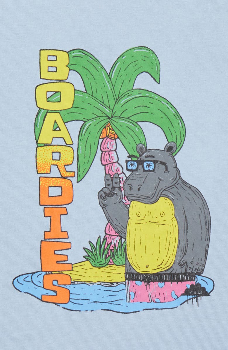 Boardies Kids' Hippo Cotton Graphic Tee, Alternate, color, Blue